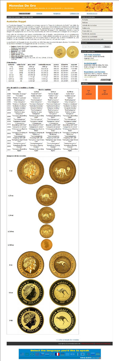 Monedas De Oro (monedasdeoro.info) Home Page